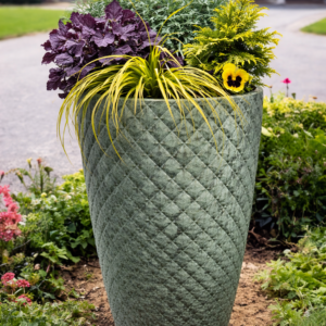 Rustic Diamond Planter - 24"D x 34"H